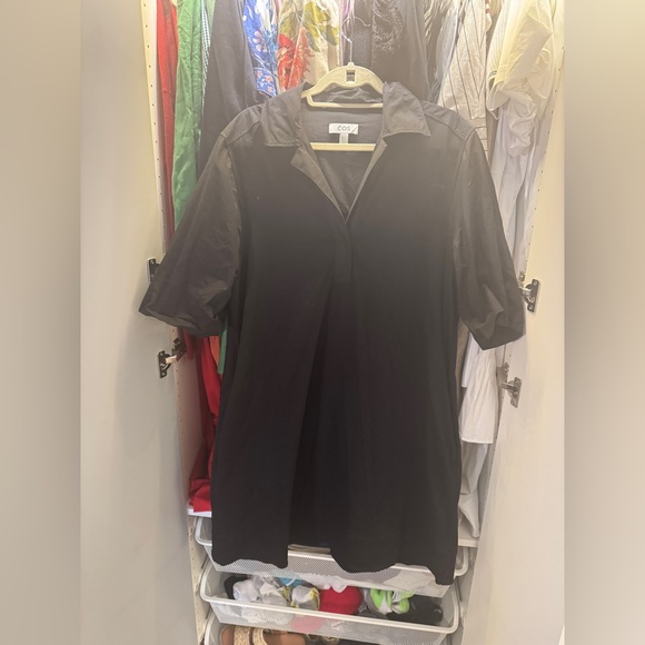 COS Oversized open collar shirt dress - Picture 3 of 4